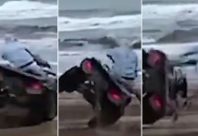 L-Gante volcó y se cayó de un cuatriciclo en Pinamar: las imágenes