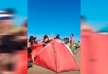 Video: dos familias se pelearon en la playa de Santa Teresita por el volumen de la música
