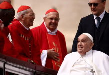 El papa Francisco saludó a los fieles en la plaza San Pedro