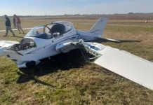 Una avioneta chocó contra un toro durante el aterrizaje, el animal murió y los pilotos se salvaron de milagro