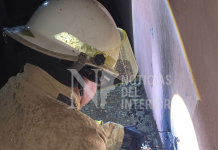 Un posible principio de incendio se registró esta noche en el ex mercado municipal de Juan Bautista Alberdi
