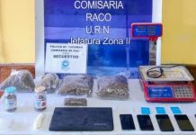 Detienen una pareja y secuestran más de dos kilos de flores de marihuana