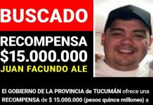 El Gobierno ofrece una recompensa de $15 millones quienes aporten dato sobre Facundo Ale
