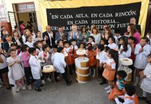 Jaldo visitó la escuela donde cursó la primaria y celebró los 107 años de su creación