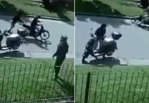 Quisieron robarle la moto a un repartidor, pero el insólito accionar de un vecino lo salvó