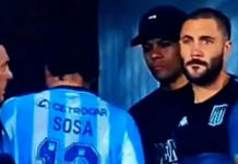El gesto que no se vio de Santiago Sosa con Marcos Rojo tras su expulsión en Racing