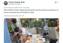 Otra polémica de Jack Grealish: fue captado dormido en un bar mientras se rehabilita de una lesión