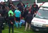 Suspendieron San Martín-Nueva Chicago por la agresión al arquero Facundo Masuero: lo retiraron de la cancha en ambulancia y fue internado