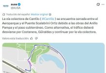 Cerró hasta fin de año un sector de la colectora de avenida Cantilo: cuáles son las rutas alternativas
