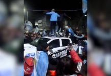El video viral que muestras lo destrozos de un patrullero municipal en los festejos tras el triunfo de Argentina