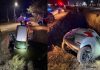 Neuquén: manejaba borracho en medio de una helada, perdió el control del auto y cayó en un pozo