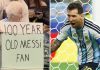 Tiene 100 años, sigue a Messi desde que éste llegó a Miami y su saludo desde las gradas fue la sensación del partido contra Austria