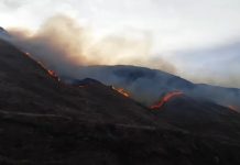 Un gran incendio se desató en las sierras de La Rioja y consumió 900 hectáreas en solo un día