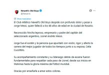 El sentido homenaje de Newell’s a Jorge Messi antes de su partido contra Defensa y Justicia