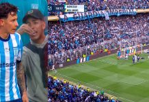 El golazo olímpico de Gastón Lodico con el que Racing se puso en ventaja ante Boca: el gesto previo de un hincha que se volvió viral