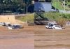 Misiones: un auto intentó cruzar el Río Uruguay en balsa, cayó al agua y el conductor fue rescatado por Prefectura