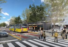 Por el Trambus, habilitaron hoy en Caballito dos carriles exclusivos para colectivos sobre la avenida Rivadavia