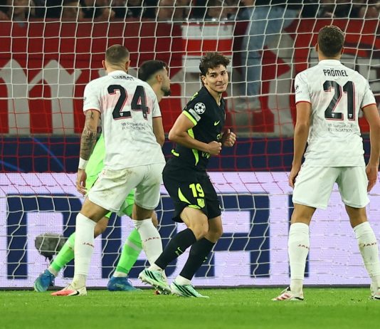 Zurdazo al ángulo: el golazo de Julián Álvarez con el que cortó una racha de casi seis meses sin convertir con el Atlético de Madrid